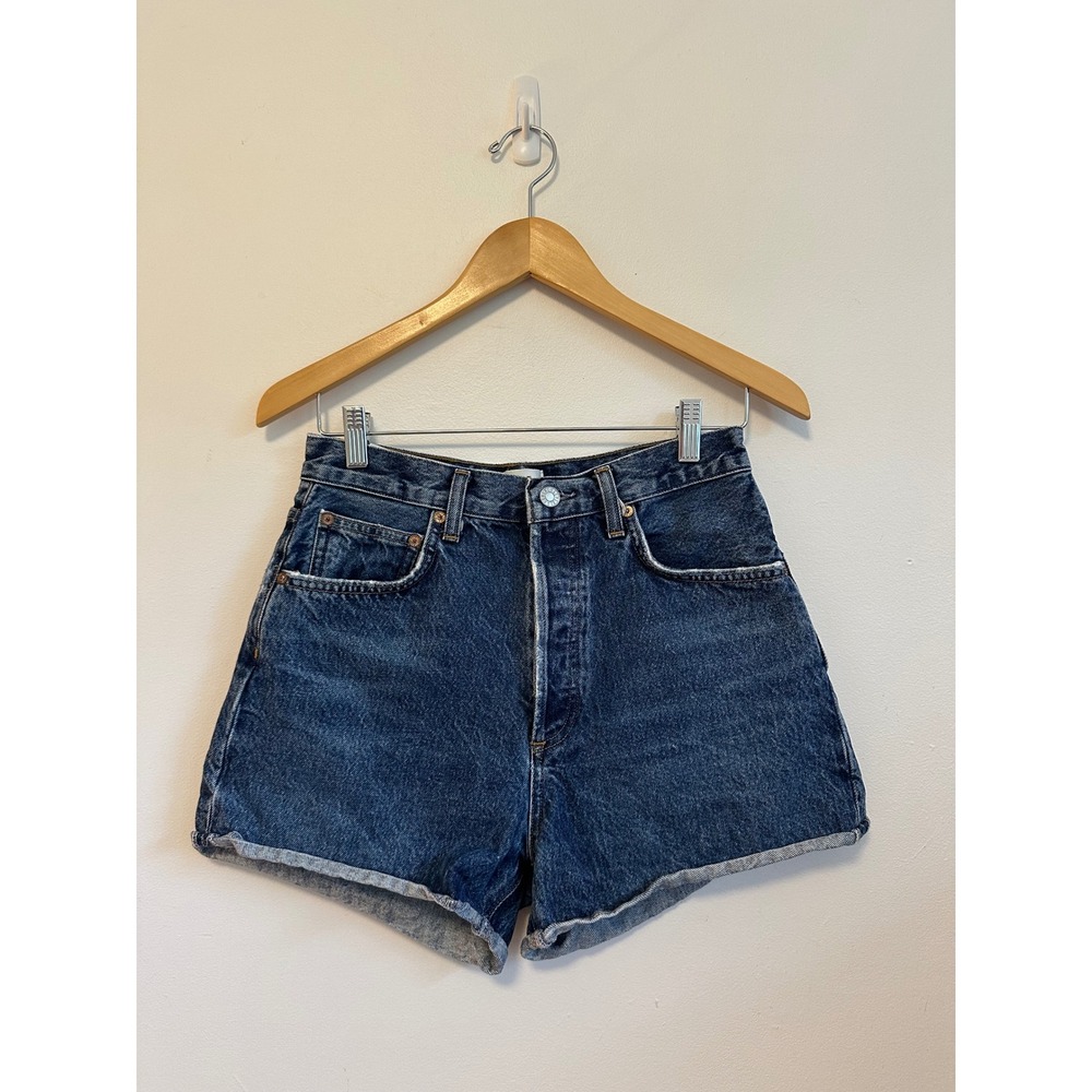 Agolde Dee High Rise Dark Wash Denim Shorts | Size 27